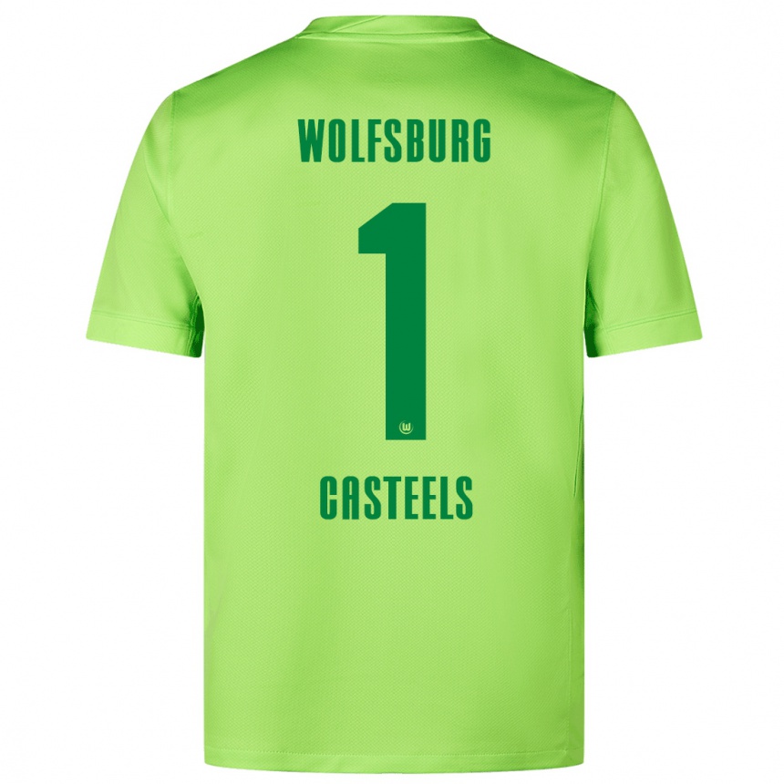 Kids Football Koen Casteels #1 Fluorescent Green Home Jersey 2024/25 T-Shirt Australia