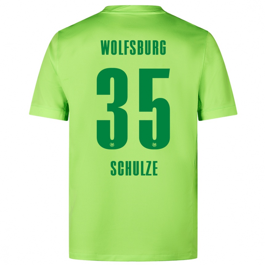 Kids Football Philipp Schulze #35 Fluorescent Green Home Jersey 2024/25 T-Shirt Australia