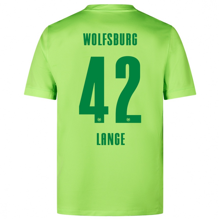 Kids Football Felix Lange #42 Fluorescent Green Home Jersey 2024/25 T-Shirt Australia