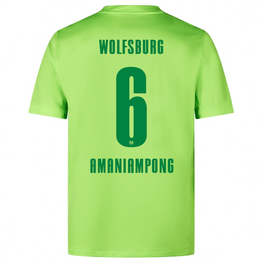 Kids Football Marces Amaniampong #6 Fluorescent Green Home Jersey 2024/25 T-Shirt Australia