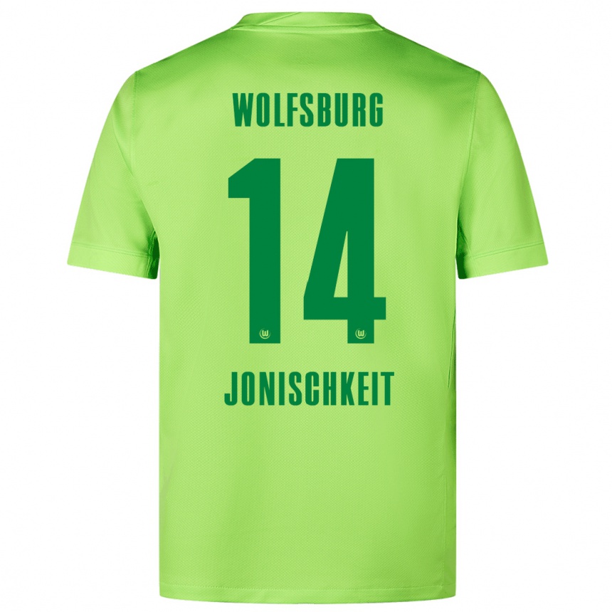 Kids Football Jamal Jonischkeit #14 Fluorescent Green Home Jersey 2024/25 T-Shirt Australia