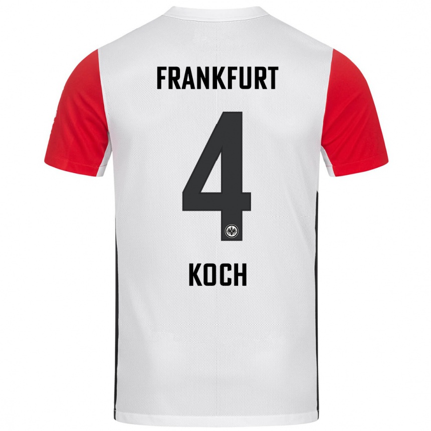 Kids Football Robin Koch #4 White Red Home Jersey 2024/25 T-Shirt Australia