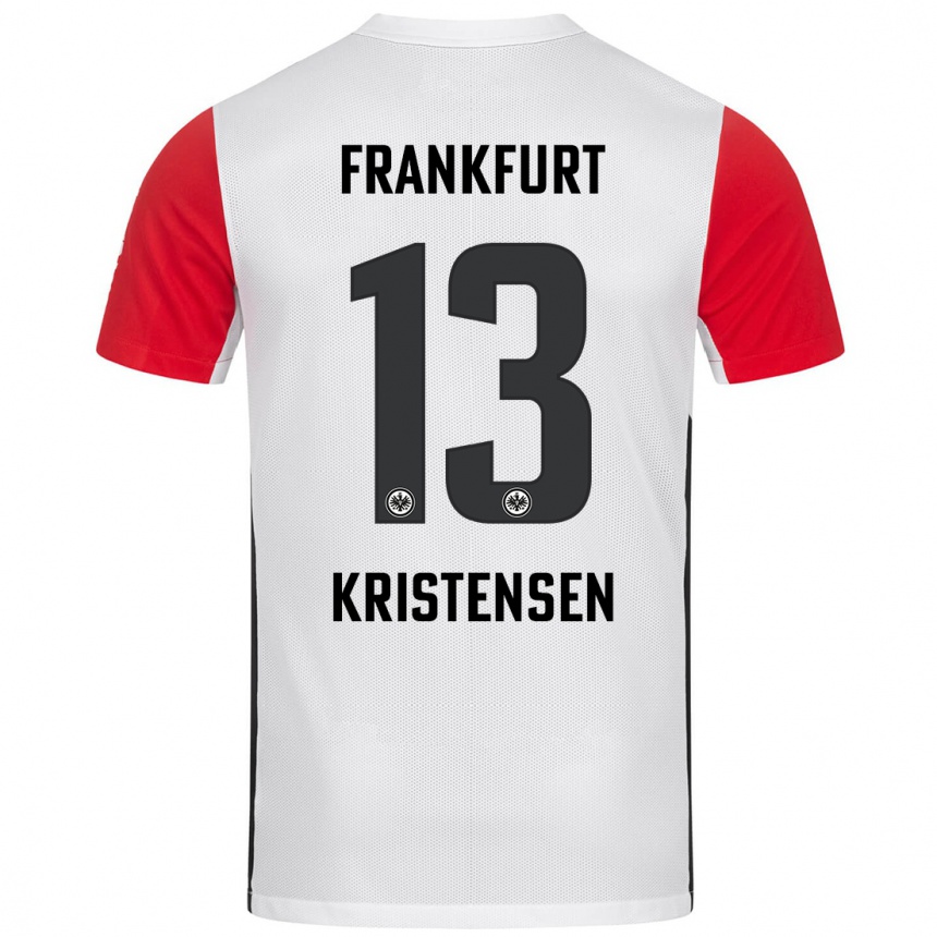 Kids Football Rasmus Kristensen #13 White Red Home Jersey 2024/25 T-Shirt Australia