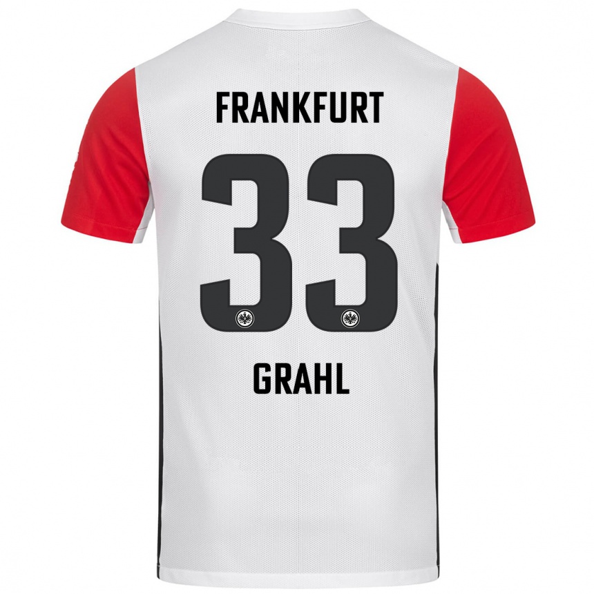 Kids Football Jens Grahl #33 White Red Home Jersey 2024/25 T-Shirt Australia