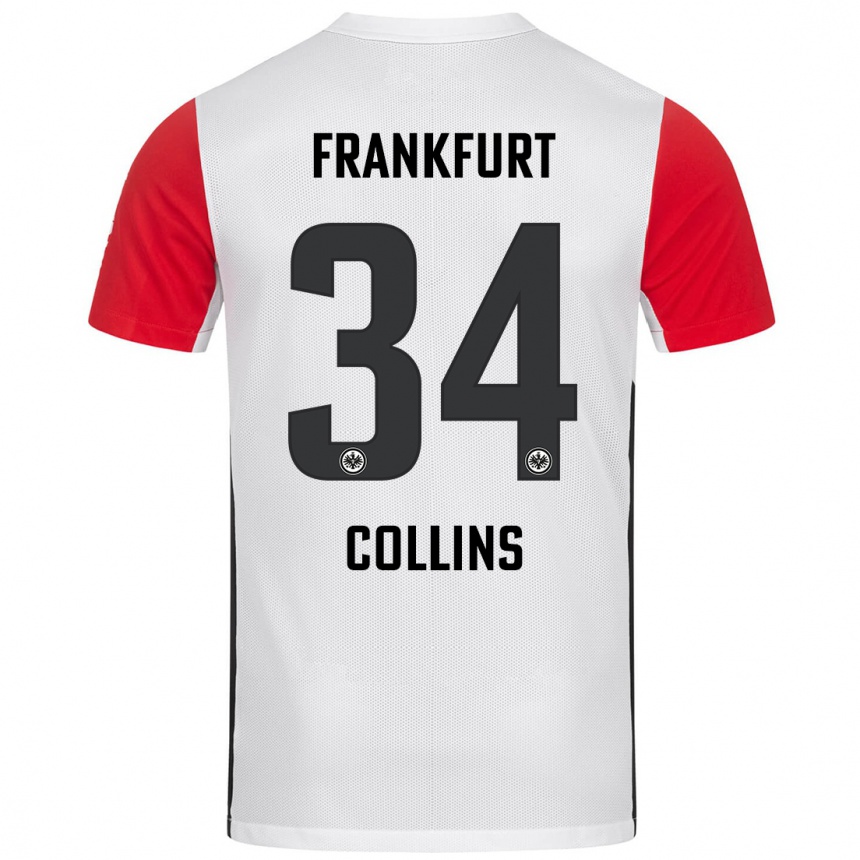 Kids Football Nnamdi Collins #34 White Red Home Jersey 2024/25 T-Shirt Australia