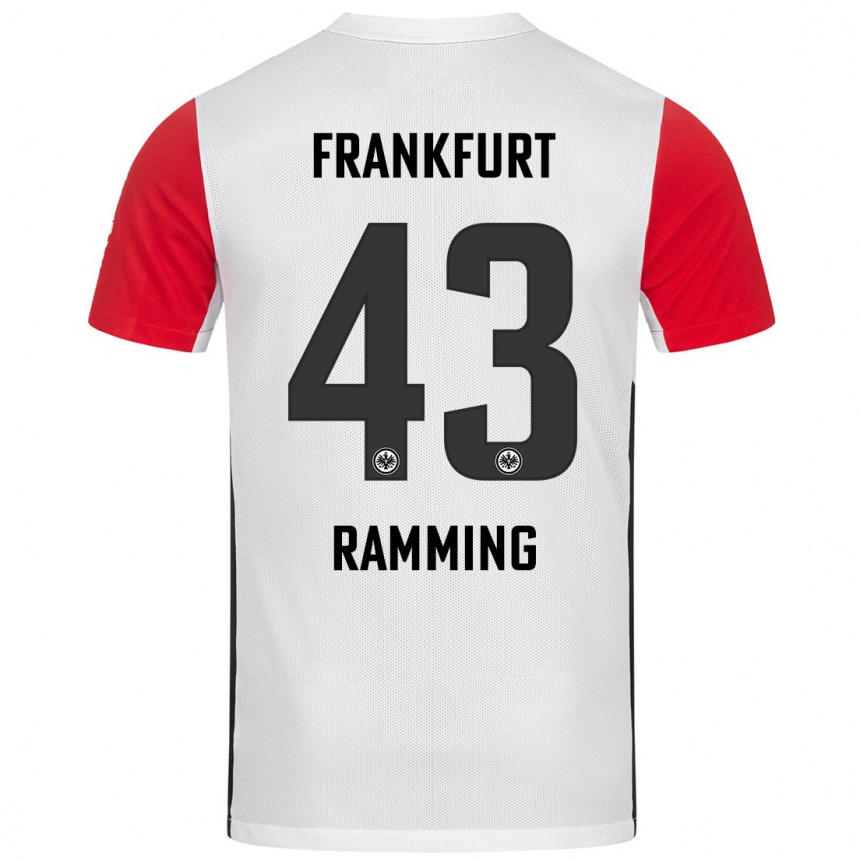 Kids Football Nils Ramming #43 White Red Home Jersey 2024/25 T-Shirt Australia