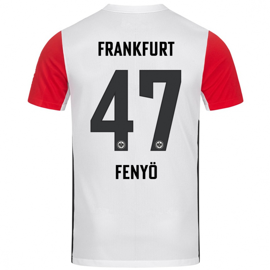 Kids Football Noah Fenyö #47 White Red Home Jersey 2024/25 T-Shirt Australia