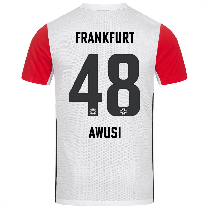 Kids Football Junior Awusi #48 White Red Home Jersey 2024/25 T-Shirt Australia