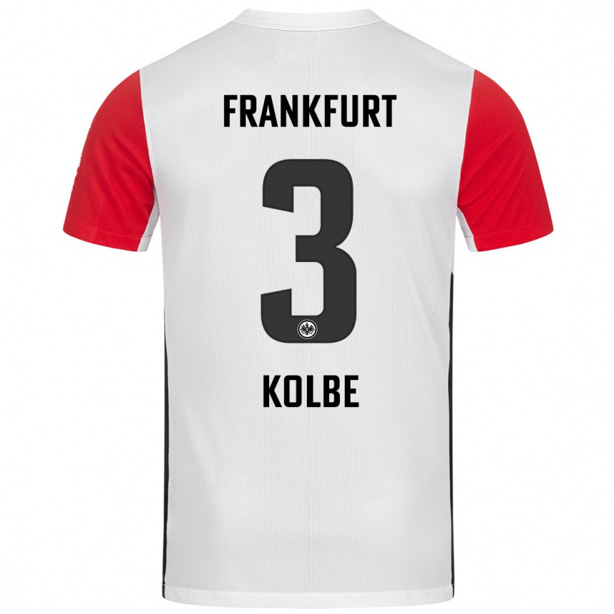 Kids Football Louis Kolbe #3 White Red Home Jersey 2024/25 T-Shirt Australia