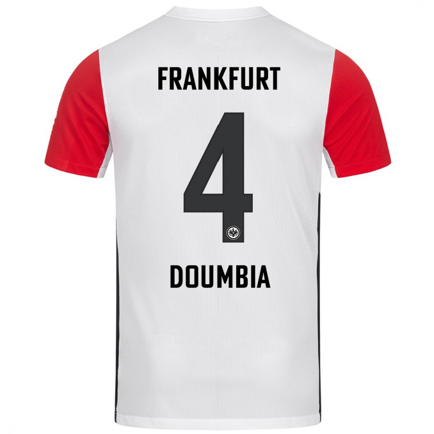 Kids Football Fousseny Doumbia #4 White Red Home Jersey 2024/25 T-Shirt Australia