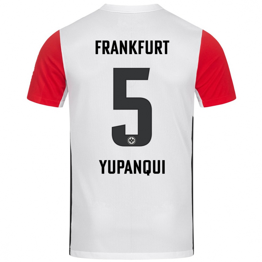 Kids Football Philipp Eisele Yupanqui #5 White Red Home Jersey 2024/25 T-Shirt Australia