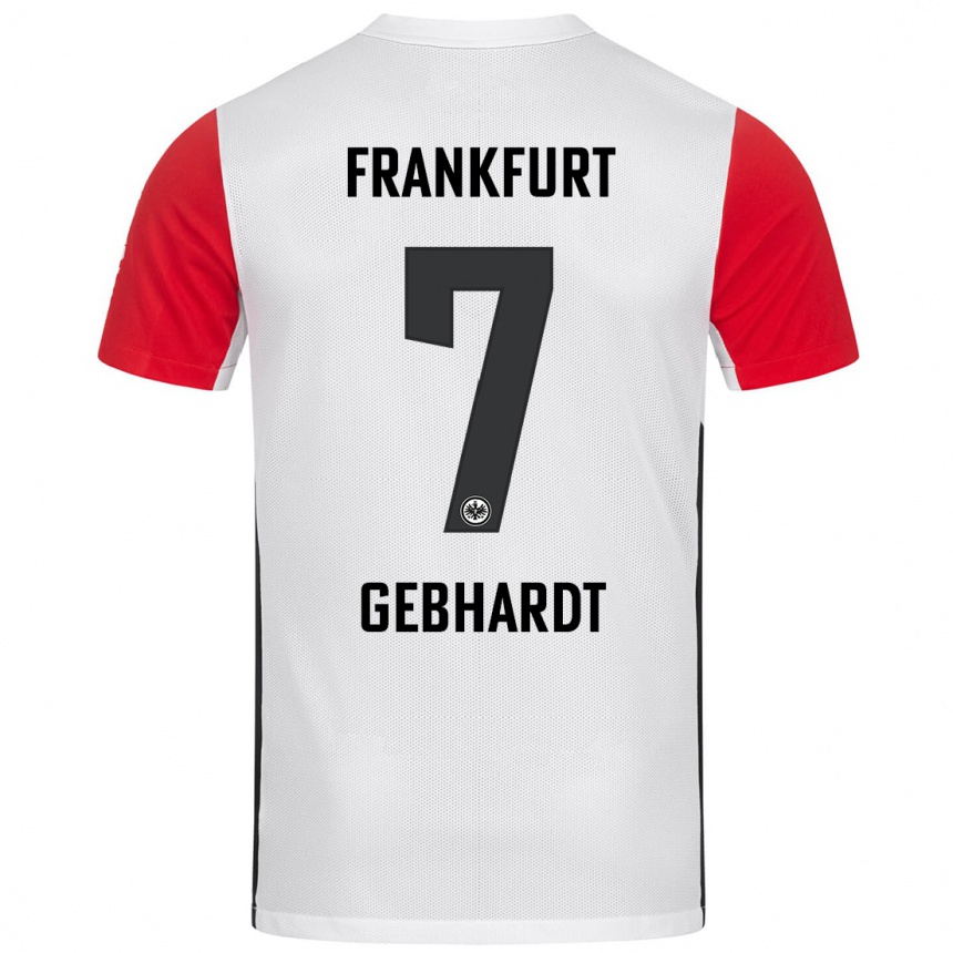 Kids Football Luca Gebhardt #7 White Red Home Jersey 2024/25 T-Shirt Australia