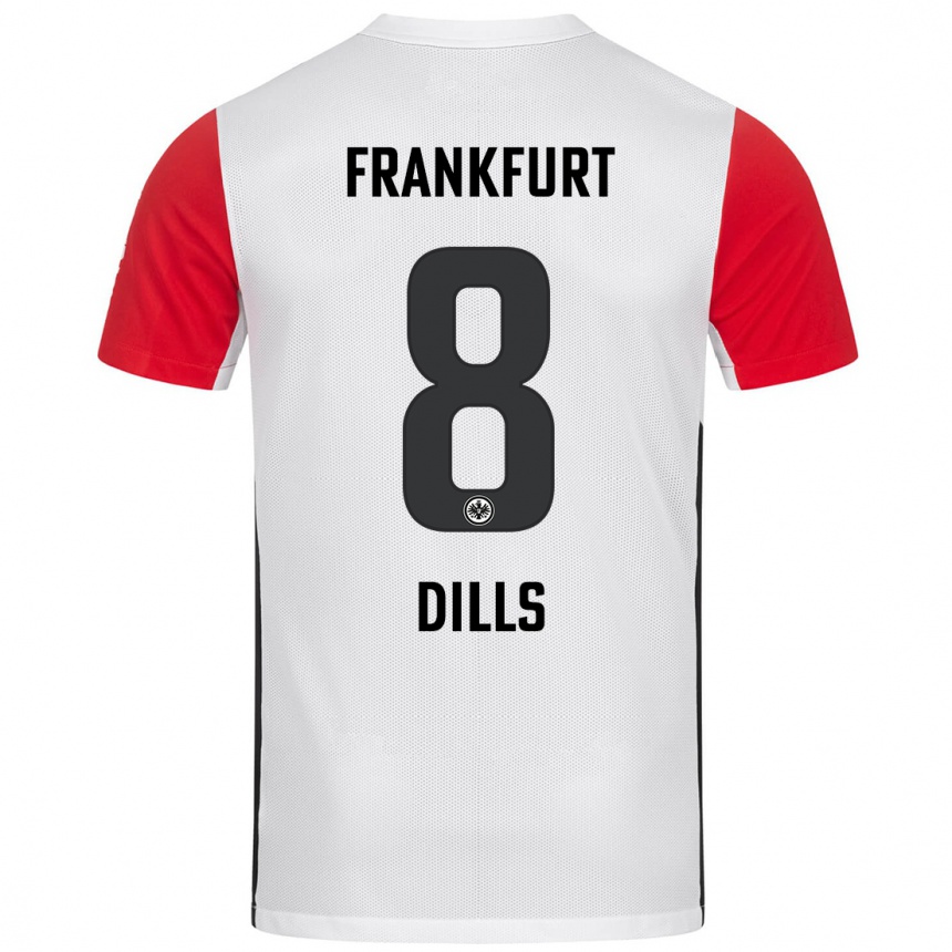 Kids Football Marvin Dills #8 White Red Home Jersey 2024/25 T-Shirt Australia