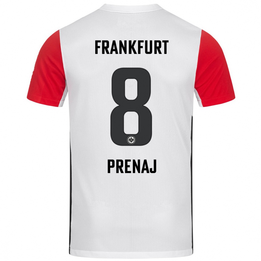 Kids Football Christian Prenaj #8 White Red Home Jersey 2024/25 T-Shirt Australia