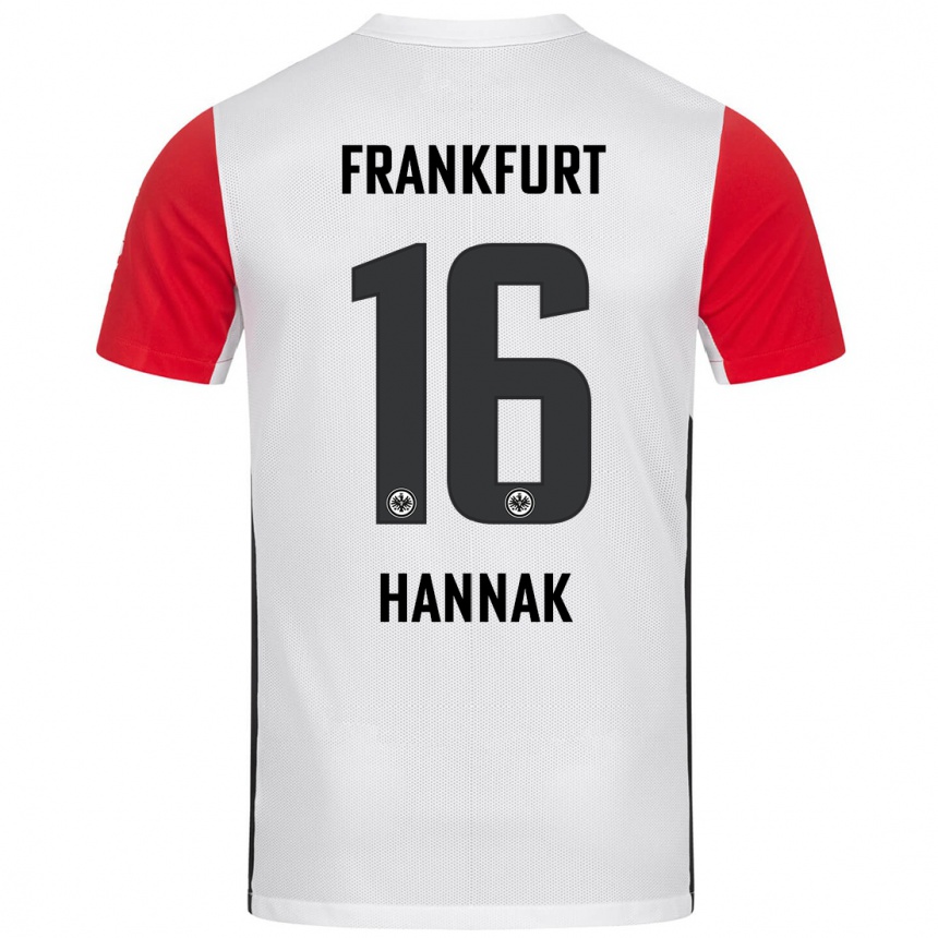 Kids Football Tim Hannak #16 White Red Home Jersey 2024/25 T-Shirt Australia