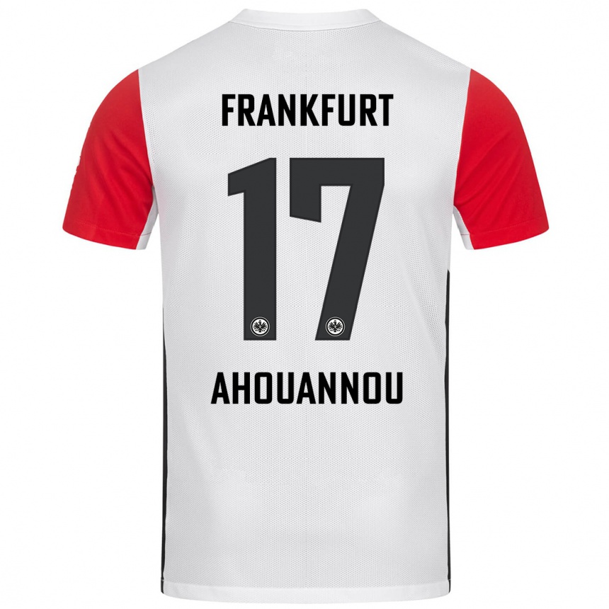 Kids Football Yannis Ahouannou #17 White Red Home Jersey 2024/25 T-Shirt Australia