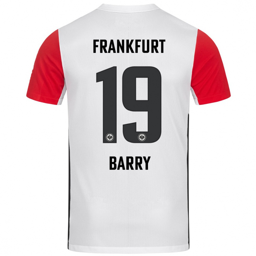 Kids Football Jasha Barry #19 White Red Home Jersey 2024/25 T-Shirt Australia