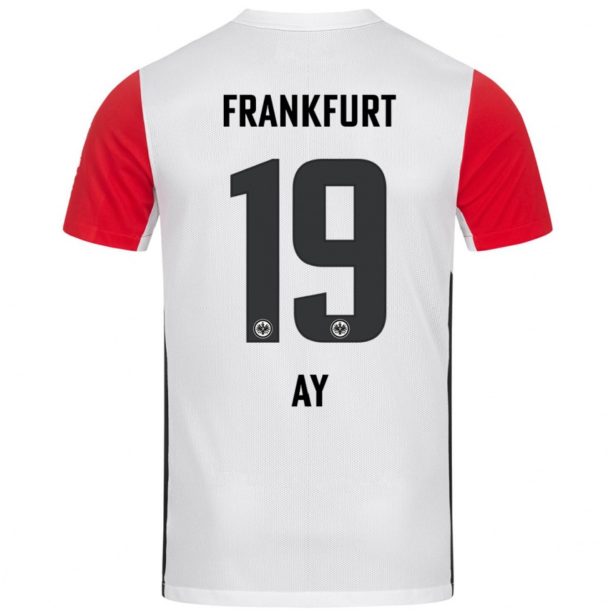 Kids Football Ugur Ay #19 White Red Home Jersey 2024/25 T-Shirt Australia