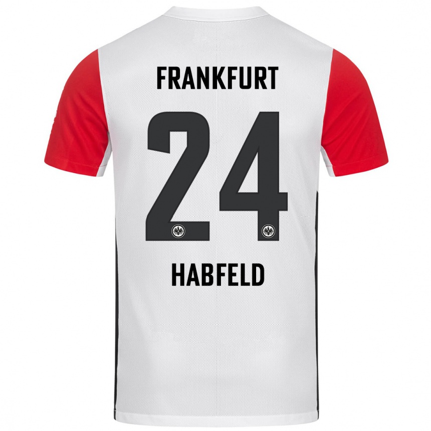 Kids Football Josef Haßfeld #24 White Red Home Jersey 2024/25 T-Shirt Australia