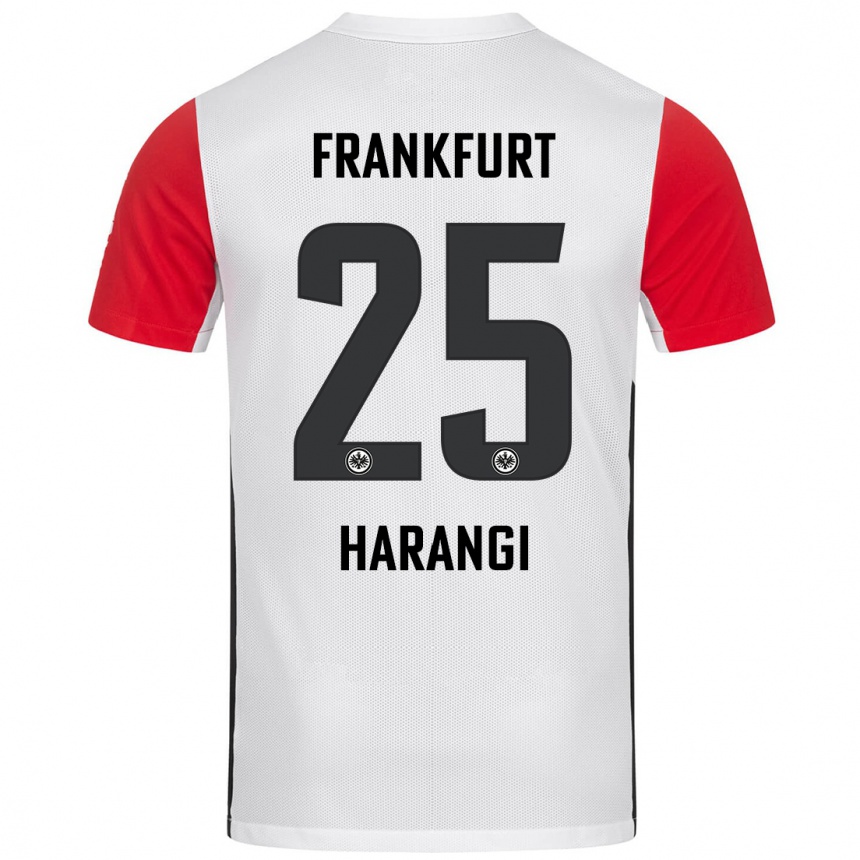 Kids Football Aiden Harangi #25 White Red Home Jersey 2024/25 T-Shirt Australia