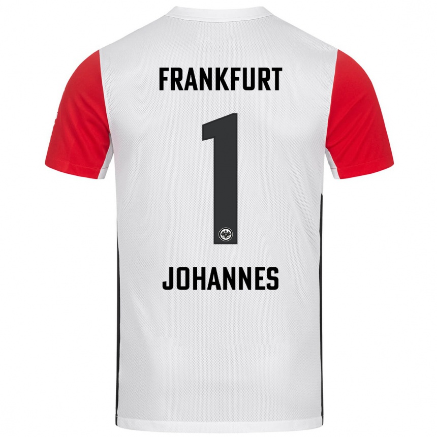 Kids Football Stina Johannes #1 White Red Home Jersey 2024/25 T-Shirt Australia