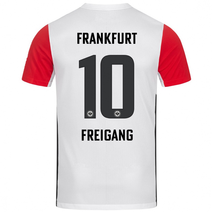 Kids Football Laura Freigang #10 White Red Home Jersey 2024/25 T-Shirt Australia