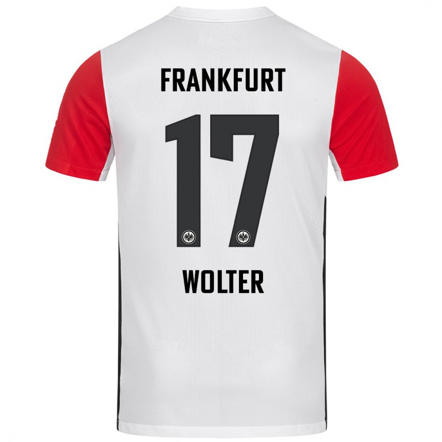 Kids Football Pia-Sophie Wolter #17 White Red Home Jersey 2024/25 T-Shirt Australia