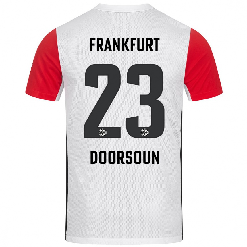 Kids Football Sara Doorsoun-Khajeh #23 White Red Home Jersey 2024/25 T-Shirt Australia