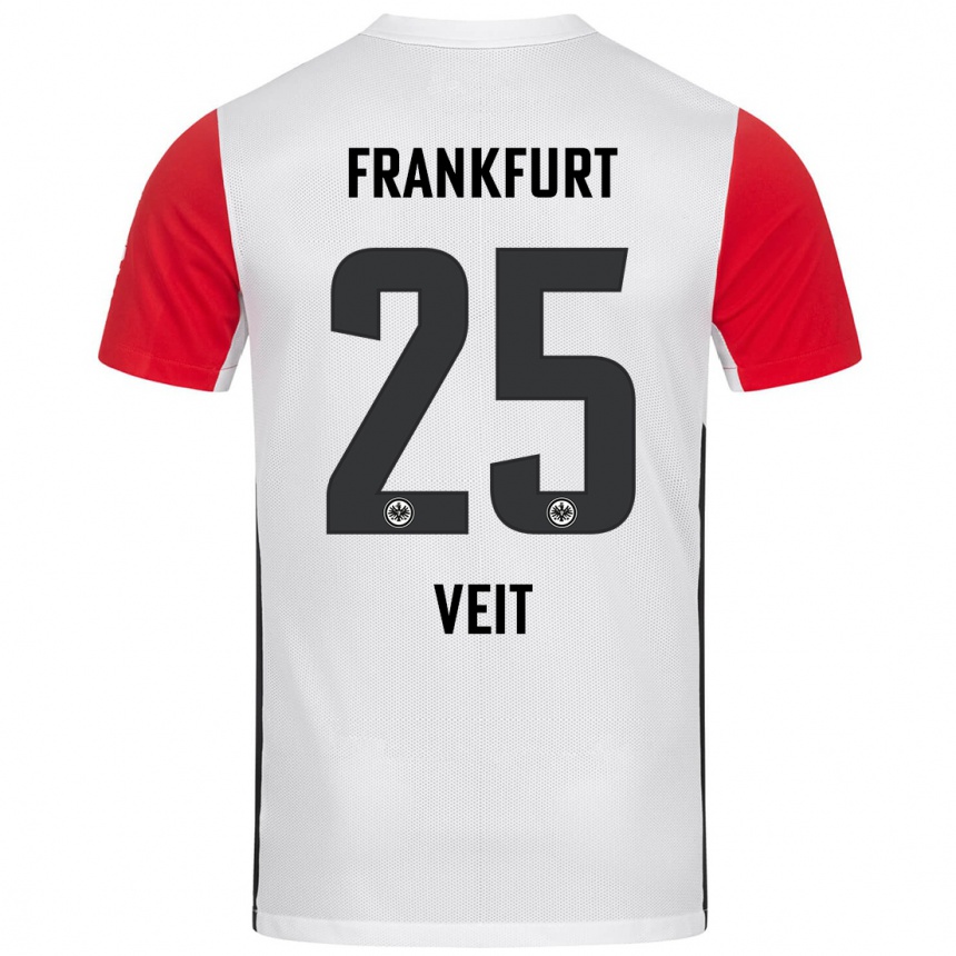 Kids Football Jella Veit #25 White Red Home Jersey 2024/25 T-Shirt Australia