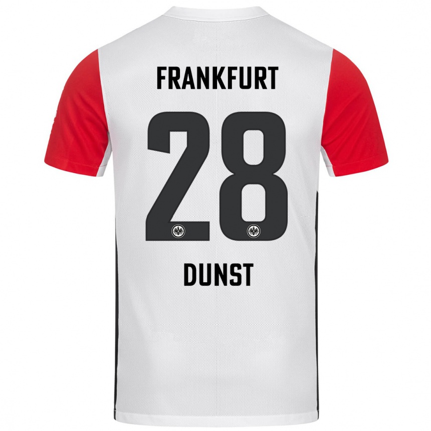 Kids Football Barbara Dunst #28 White Red Home Jersey 2024/25 T-Shirt Australia