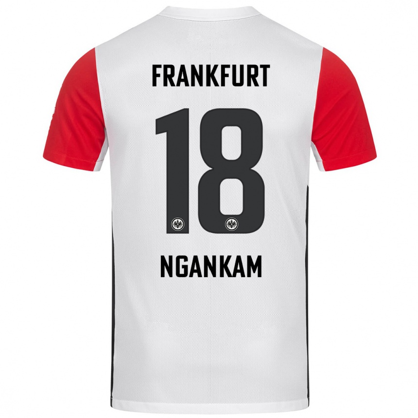 Kids Football Jessic Ngankam #18 White Red Home Jersey 2024/25 T-Shirt Australia