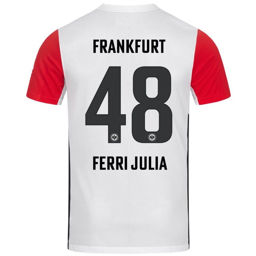 Kids Football Nacho Ferri #48 White Red Home Jersey 2024/25 T-Shirt Australia