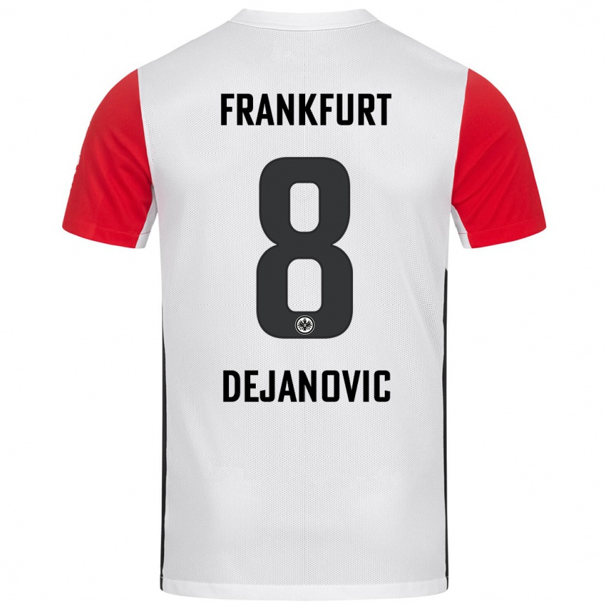 Kids Football Daniel Dejanovic #8 White Red Home Jersey 2024/25 T-Shirt Australia