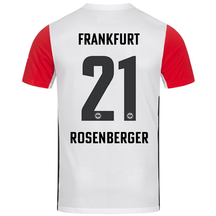 Kids Football Robin Rosenberger #21 White Red Home Jersey 2024/25 T-Shirt Australia