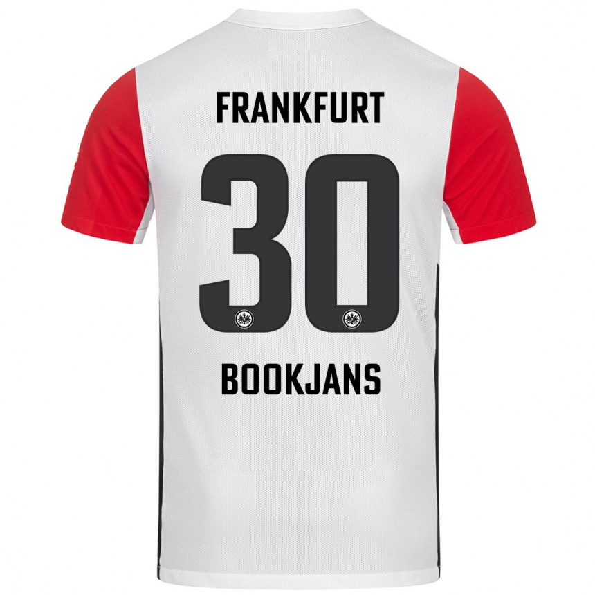 Kids Football Jakob Bookjans #30 White Red Home Jersey 2024/25 T-Shirt Australia