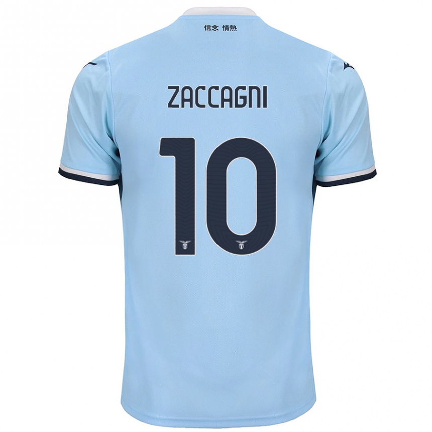 Kids Football Mattia Zaccagni #10 Blue Home Jersey 2024/25 T-Shirt Australia