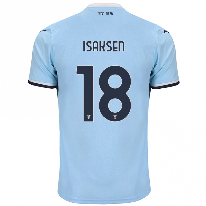 Kids Football Gustav Isaksen #18 Blue Home Jersey 2024/25 T-Shirt Australia