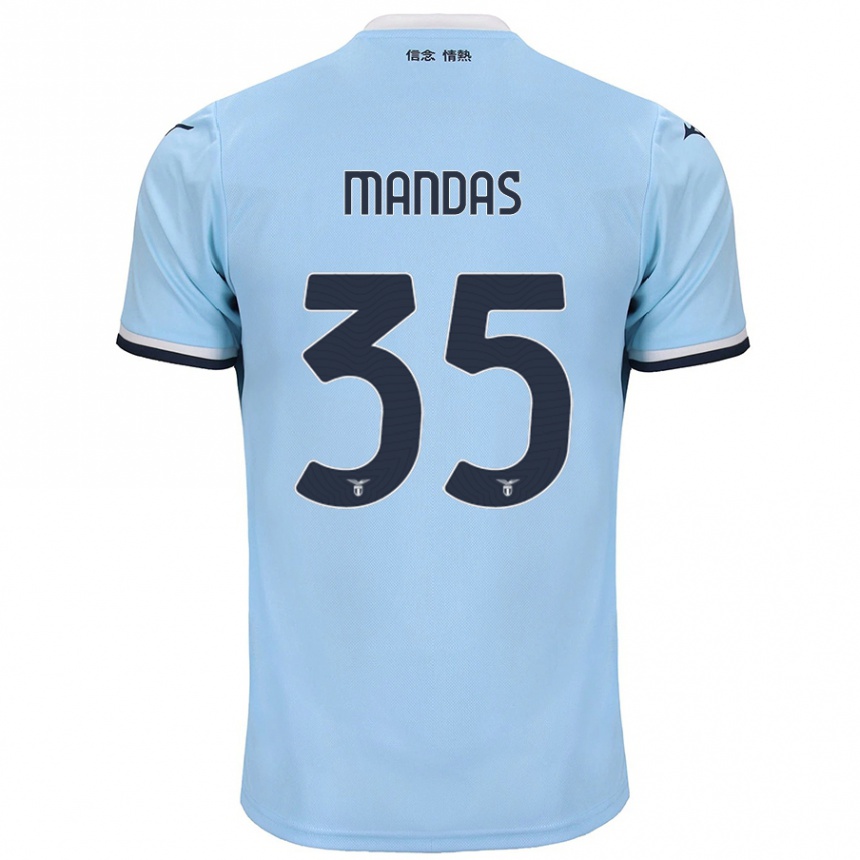 Kids Football Christos Mandas #35 Blue Home Jersey 2024/25 T-Shirt Australia