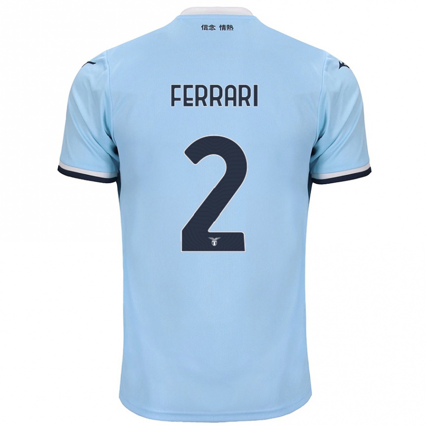 Kids Football Lorenzo Ferrari #2 Blue Home Jersey 2024/25 T-Shirt Australia