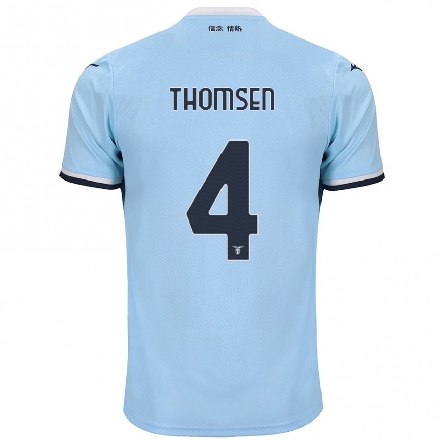 Kids Football Maria Møller Thomsen #4 Blue Home Jersey 2024/25 T-Shirt Australia