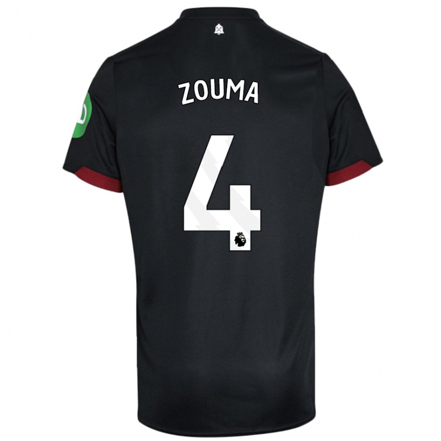 Kids Football Kurt Zouma #4 Black White Away Jersey 2024/25 T-Shirt Australia