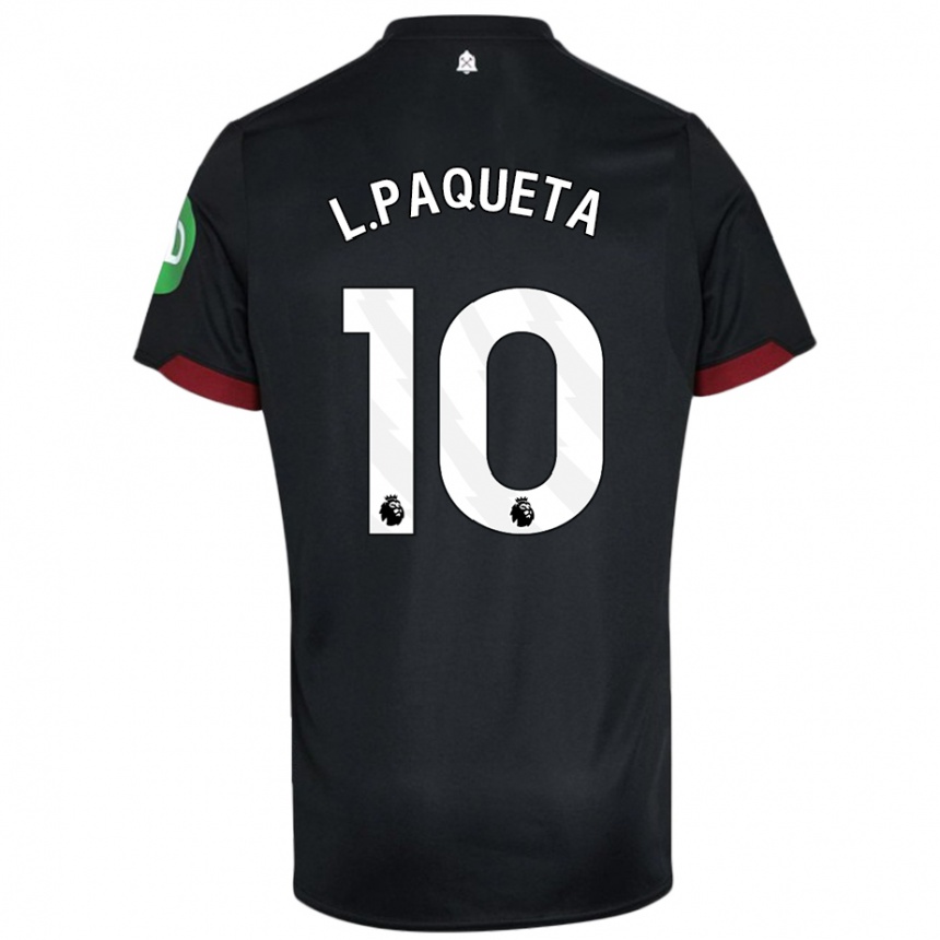 Kids Football Lucas Paqueta #10 Black White Away Jersey 2024/25 T-Shirt Australia