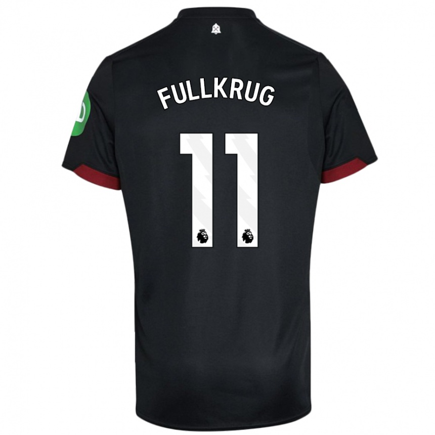 Kids Football Niclas Füllkrug #11 Black White Away Jersey 2024/25 T-Shirt Australia