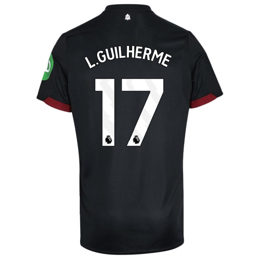 Kids Football Luis Guilherme #17 Black White Away Jersey 2024/25 T-Shirt Australia