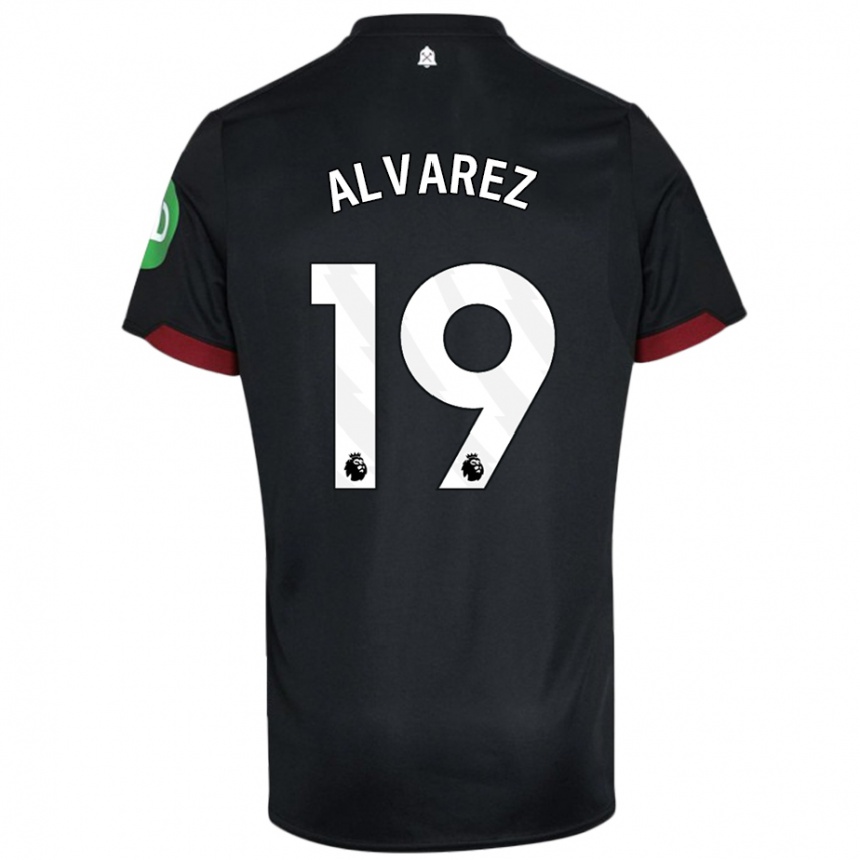 Kids Football Edson Alvarez #19 Black White Away Jersey 2024/25 T-Shirt Australia