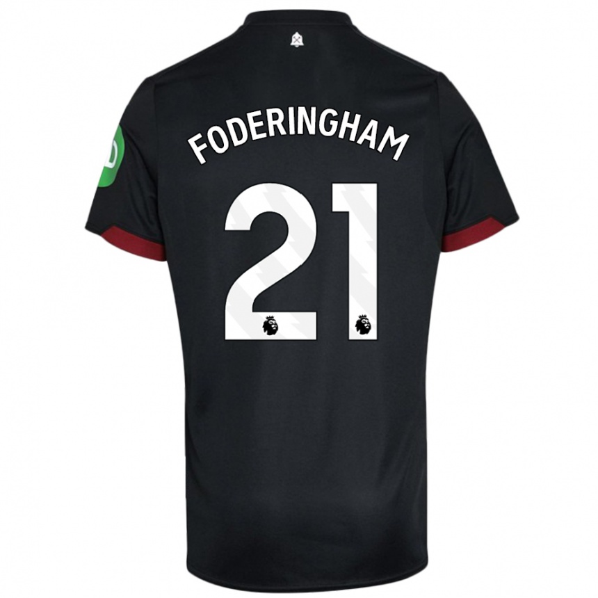 Kids Football Wes Foderingham #21 Black White Away Jersey 2024/25 T-Shirt Australia