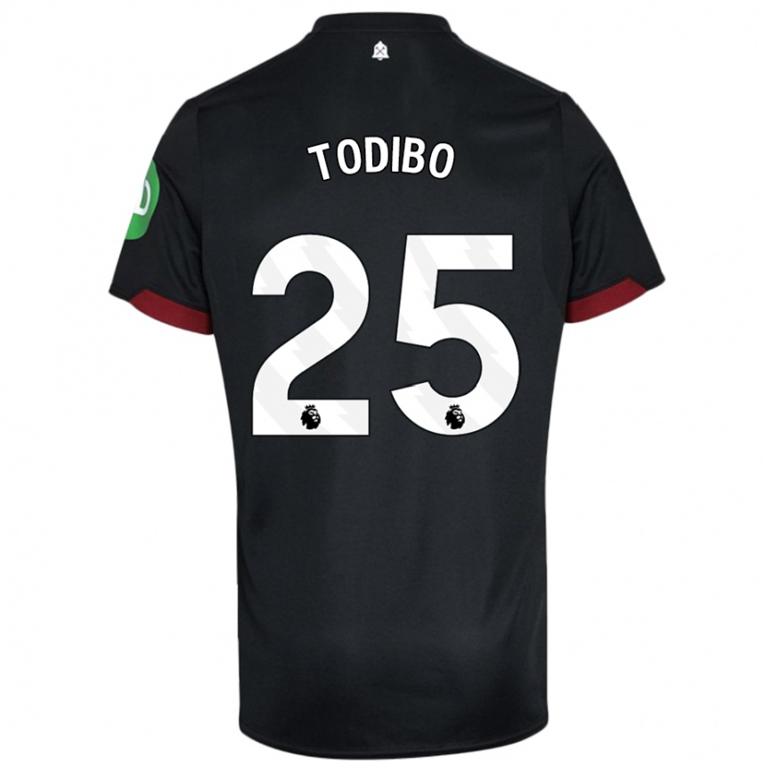 Kids Football Jean-Clair Todibo #25 Black White Away Jersey 2024/25 T-Shirt Australia