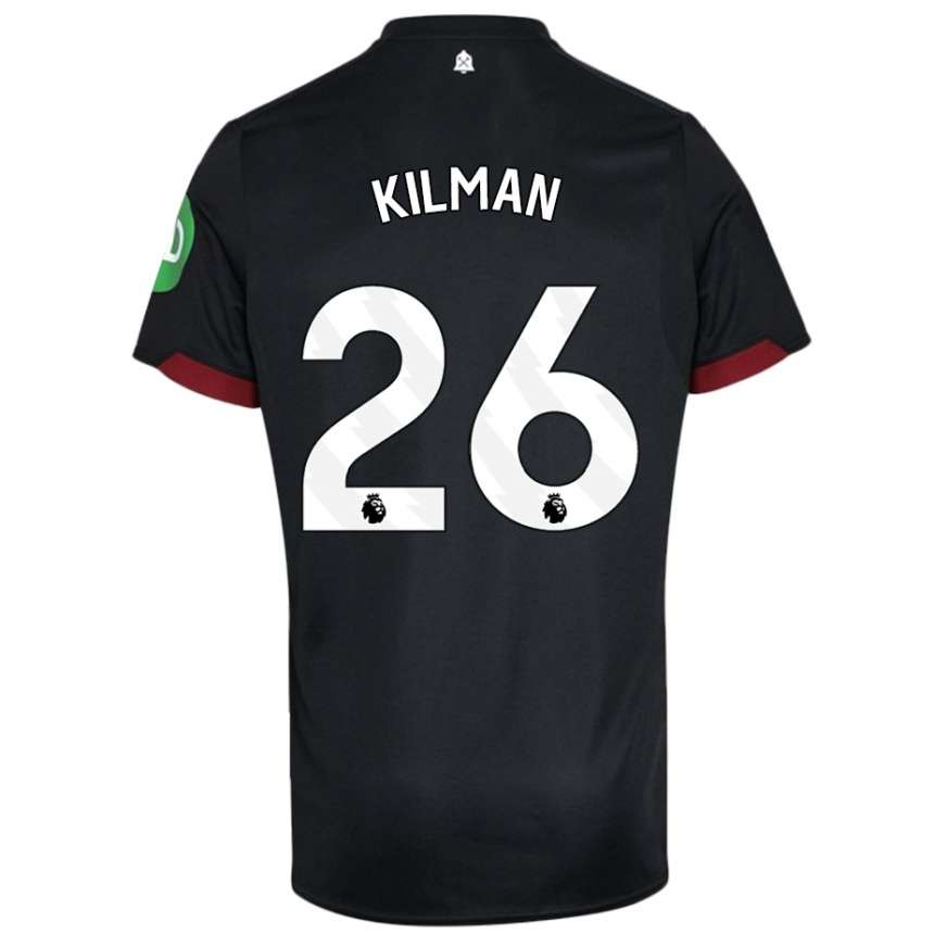 Kids Football Max Kilman #26 Black White Away Jersey 2024/25 T-Shirt Australia