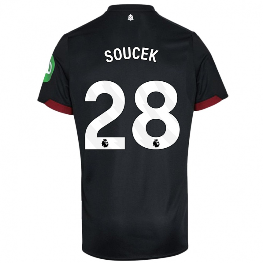 Kids Football Tomas Soucek #28 Black White Away Jersey 2024/25 T-Shirt Australia