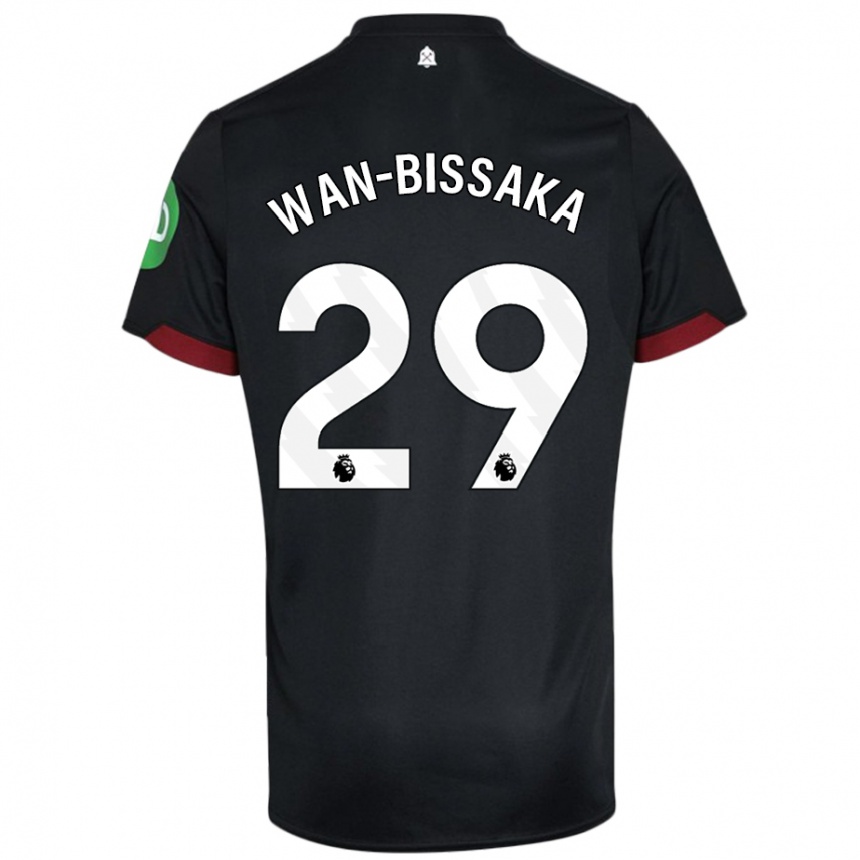 Kids Football Aaron Wan-Bissaka #29 Black White Away Jersey 2024/25 T-Shirt Australia